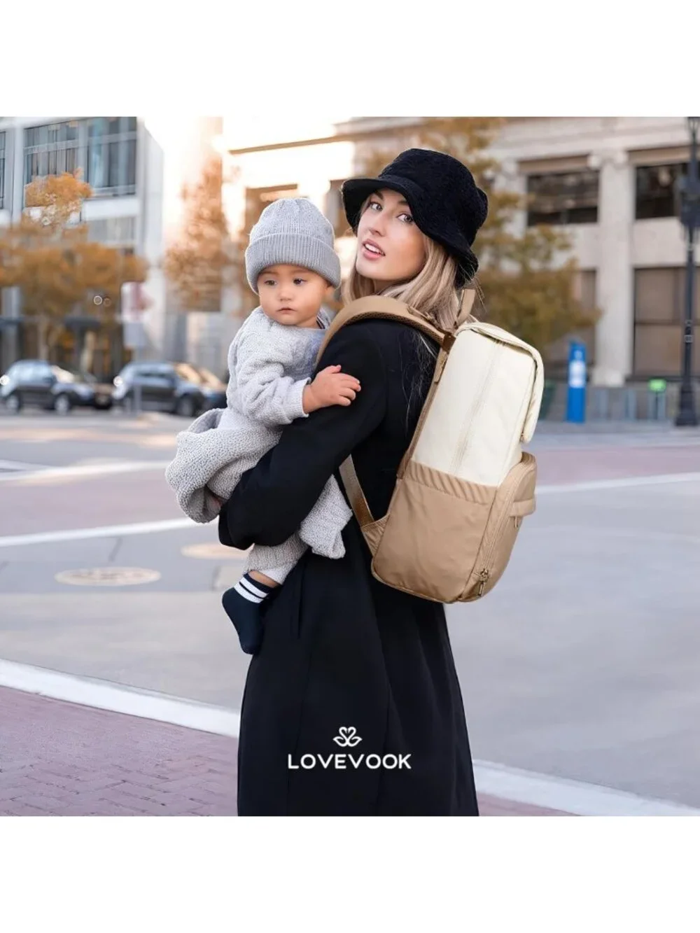 Stylish Waterproof Diaper Bag Backpack for Baby Travel, Includes Changing Pad